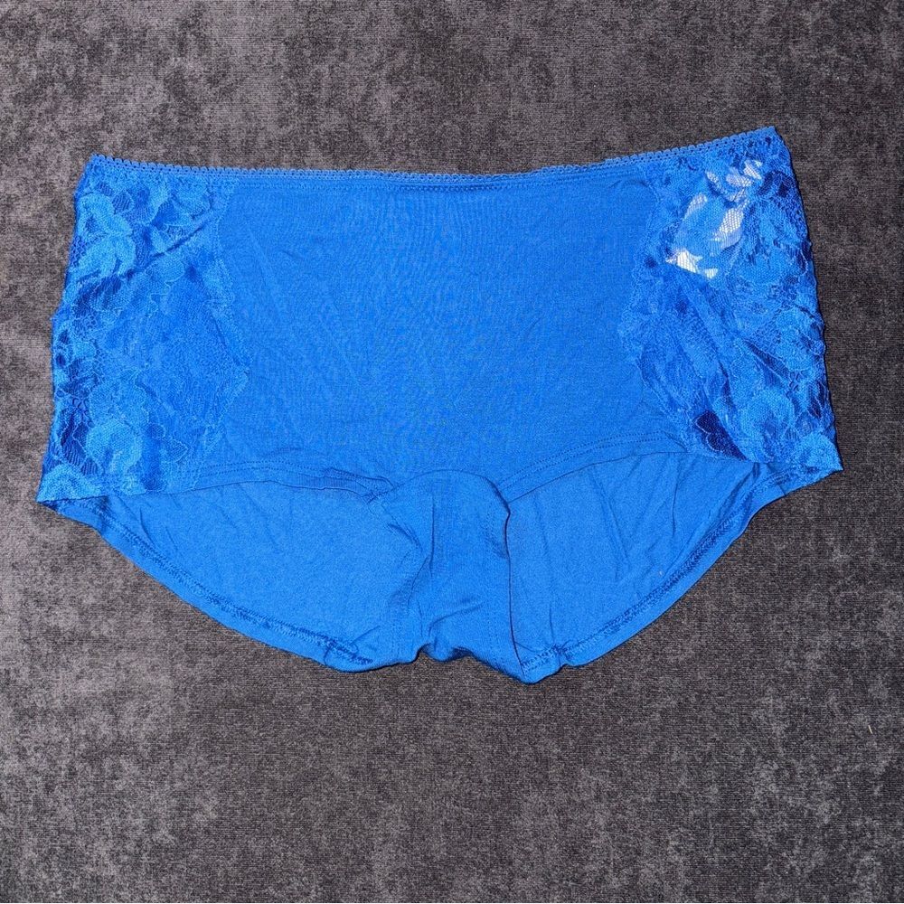 Soma Intimates Lace Boy Short Women's Panties Ceramic Blue Large